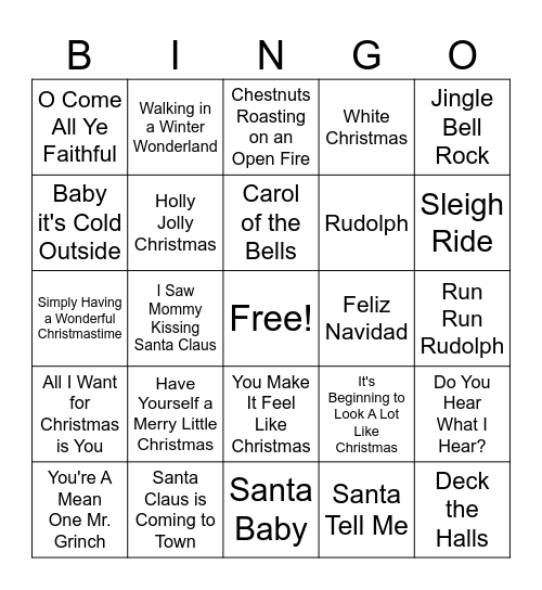 Christmas Bingo Card