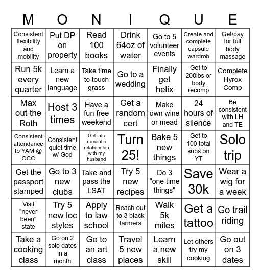 '26 Bingo Card