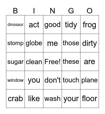U9~U11 Bingo Card