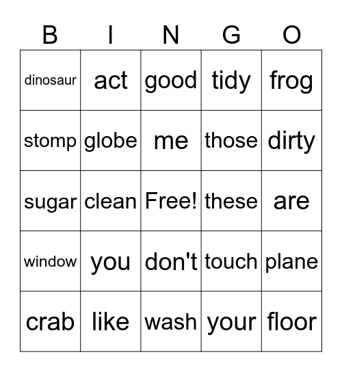 U9~U11 Bingo Card