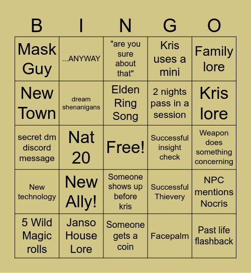 12/16 Bingo Card