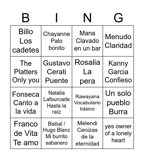 BINGO NAVIDAD PAZ CASTILLO Bingo Card