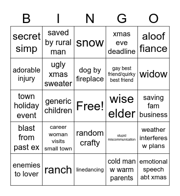 Christmas Netflix Bingo Card