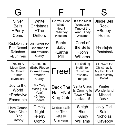 Christmas Bingo Card