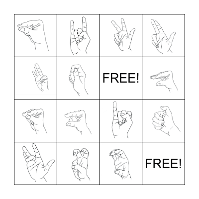 Handshape Bingo 2 Bingo Card