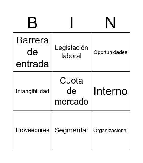 Bingo 1: Investigación Bingo Card