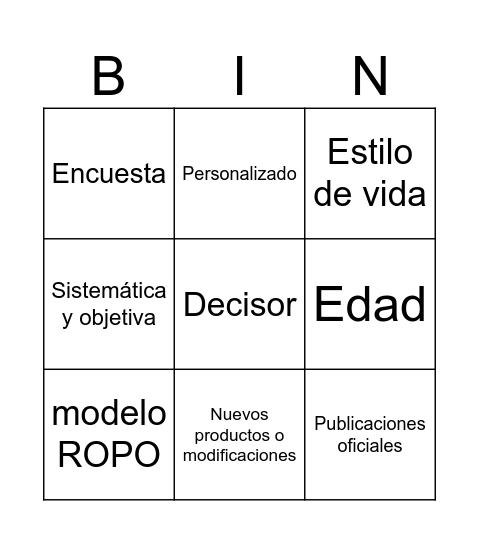 Bingo 2: Investigación Bingo Card