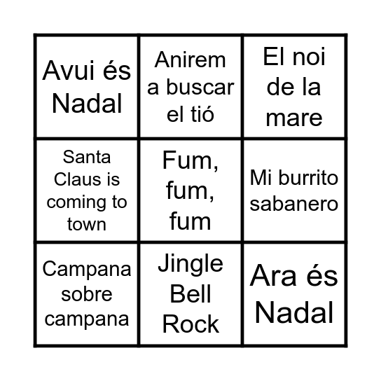 Nadales Bingo Card