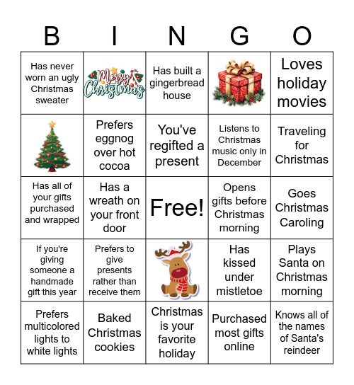 Jingle Mingle Bingo Card