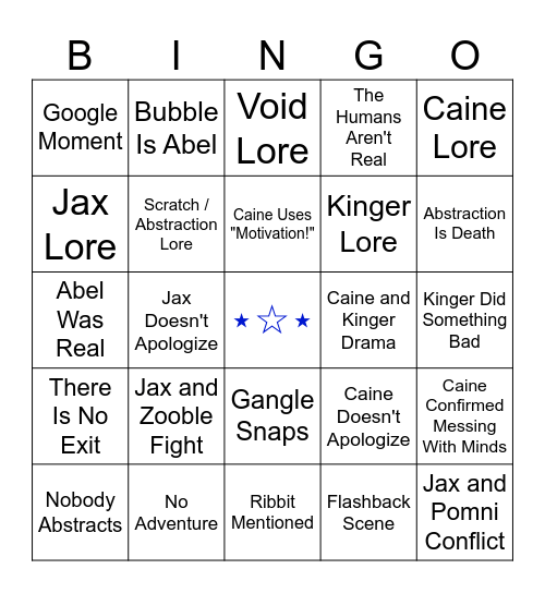 (H) TADC Episode 8 BINGO Card