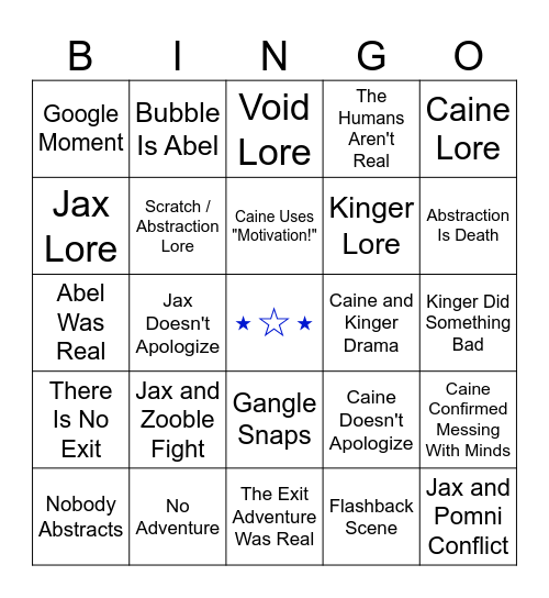 (H) TADC Episode 8 BINGO Card