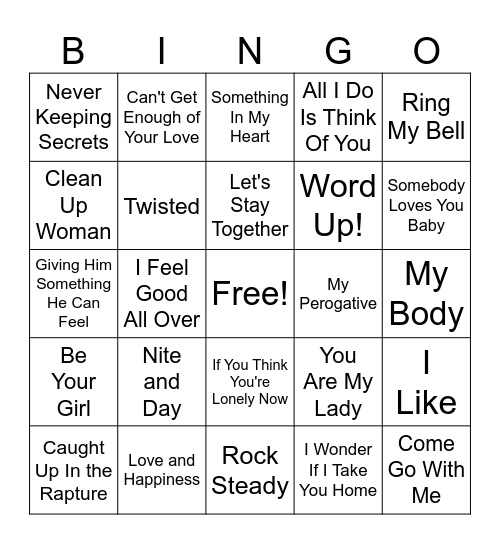 Oldies But Goodies Bingo Card