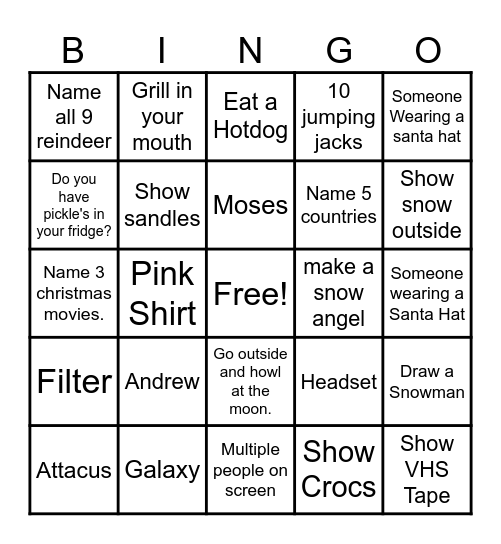 TikTok Bingo Card