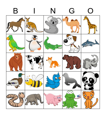 ANIMALS BINGO! Bingo Card