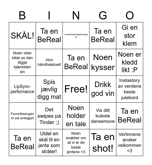 VERDENS BESTE JULEBORDBINGO Card