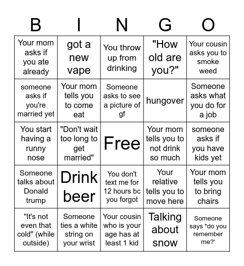 Khi Tej Cali Trip Bingo Card