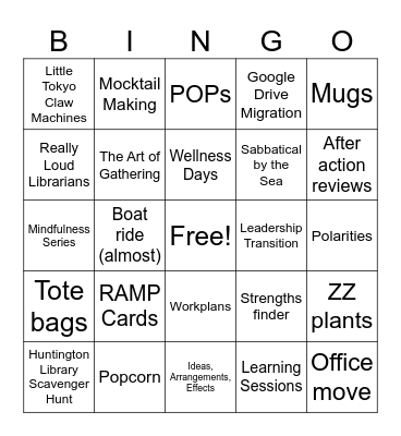 The Durfee Foundation Bingo Card