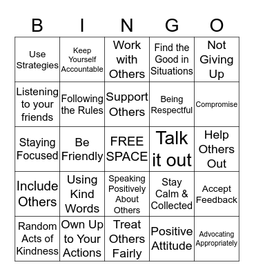 Reputation BINGO Card