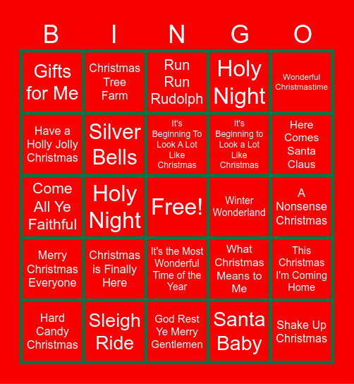 Christmas Bingo Card