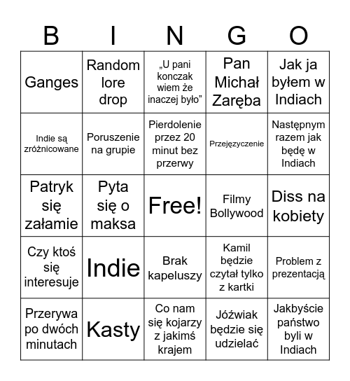 Literatura Bingo Card