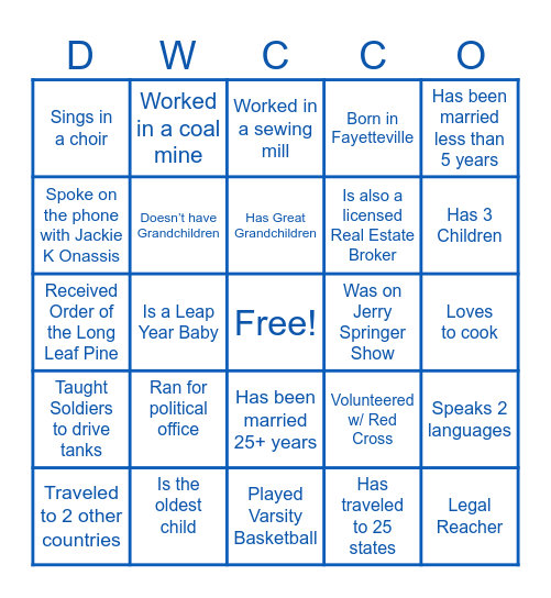 Find Someone Who… Bingo Card