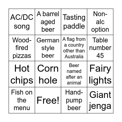 Beer Belts Bingo Card