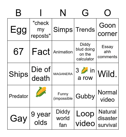 Forsaken tiktoks Bingo Card
