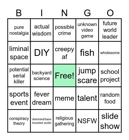 GRAVEYARD 🪦 BINGO Card
