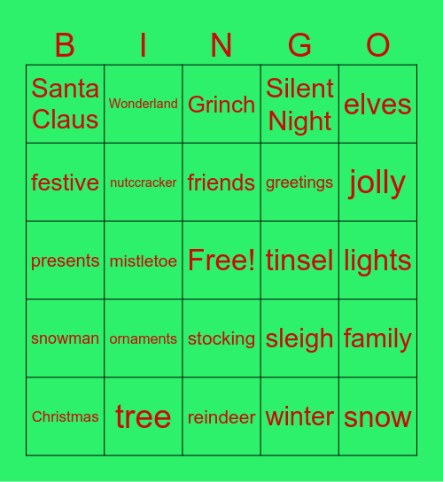 Merry Christmas! Bingo Card