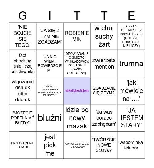 Hubert Szubidubi Skibidi Bingo Card