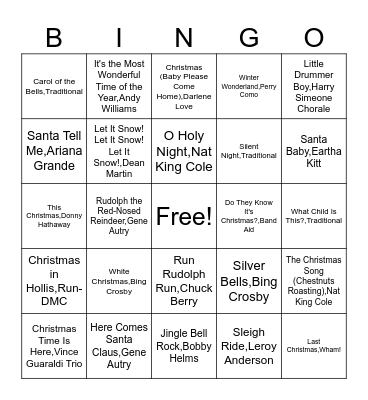 Christmas Tree BINGO Card