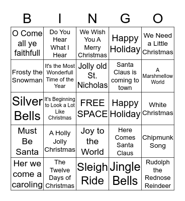 Christmas Bingo Card