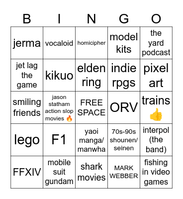 🐟 BINGO Card