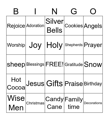 Christmas Bingo Card