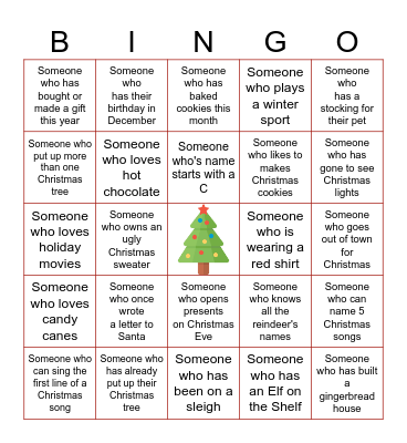 Christmas Bingo Challenge! Bingo Card