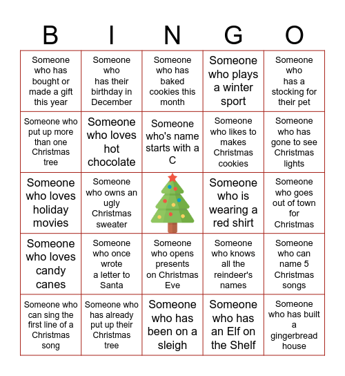 Christmas Bingo Challenge! Bingo Card