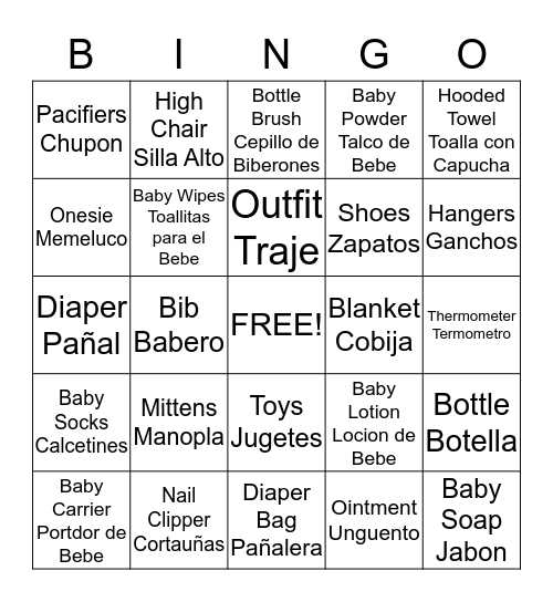 It's A Boy Bingo Card