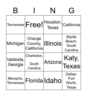 Connections! Bingo Card