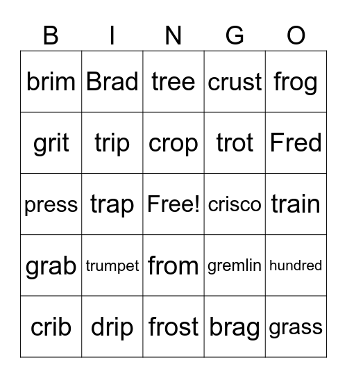 R Blend Bingo Card