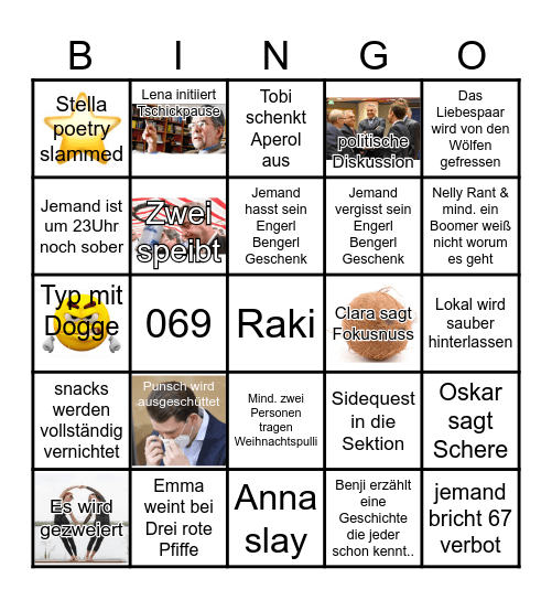Das große Weihnachtszweier - Bingo Card