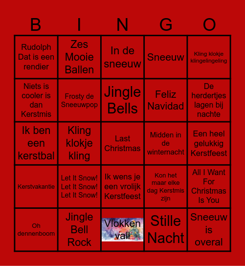 Kerstliedjes Bingo Card