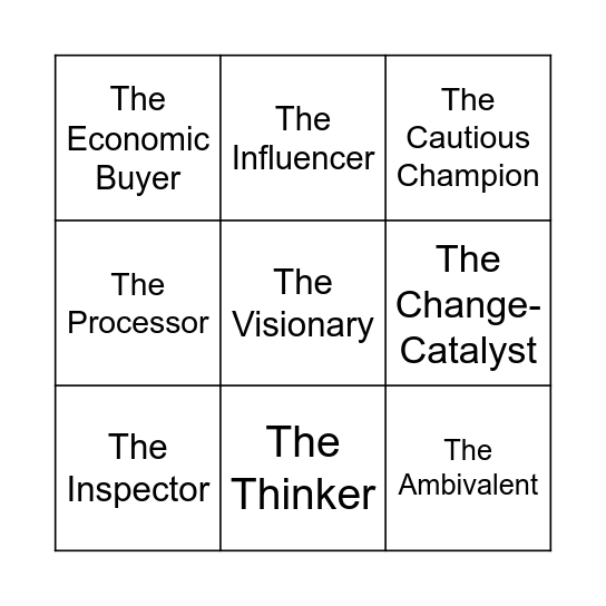 Stakeholder Bingo Card