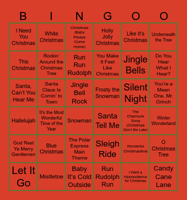 holiday bingo Card