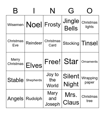 Christmas Bingo Card