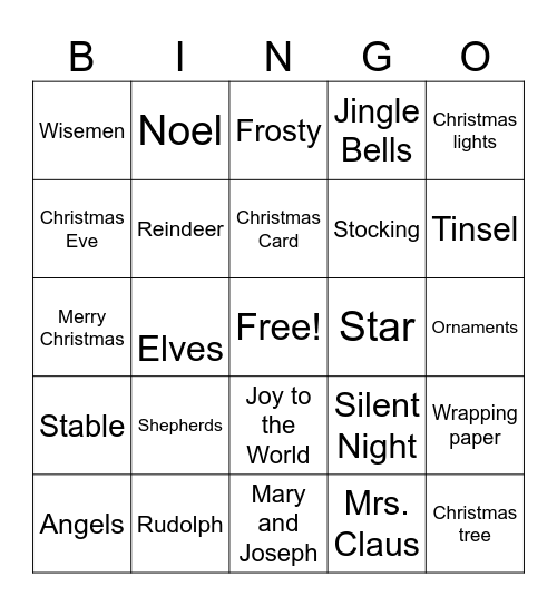 Christmas Bingo Card