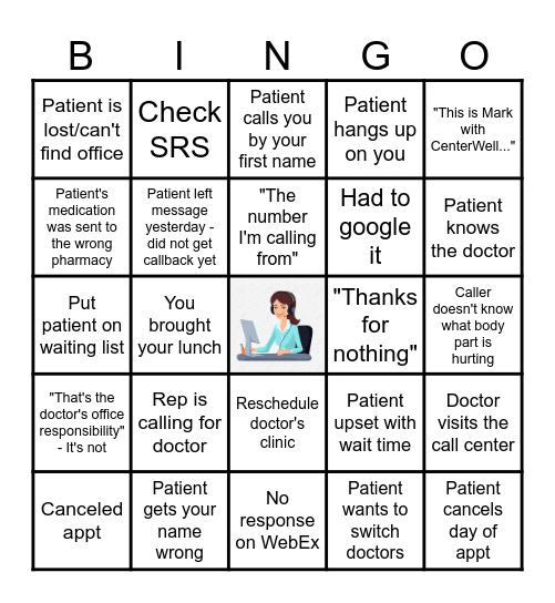 Call Room People Bingo Card