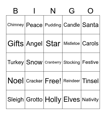 Christmas Bingo Card