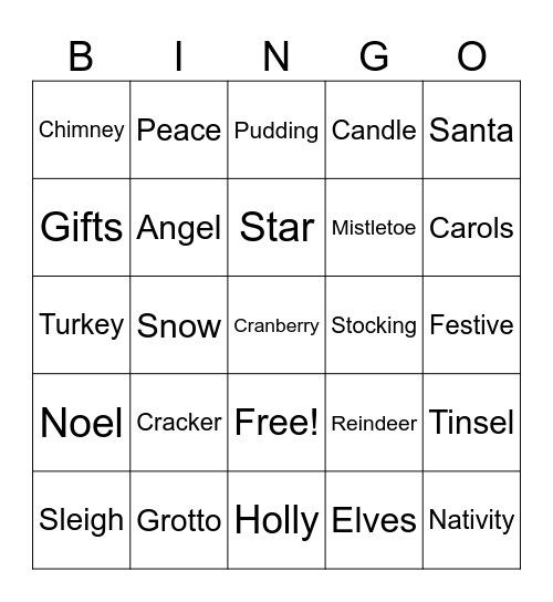Christmas Bingo Card