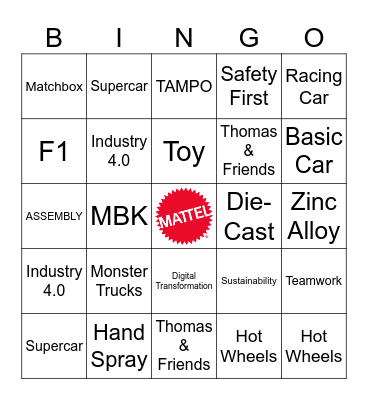 Mattel Bangkok X KU SRC Bingo Card