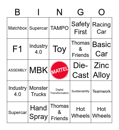 Mattel Bangkok X KU SRC Bingo Card